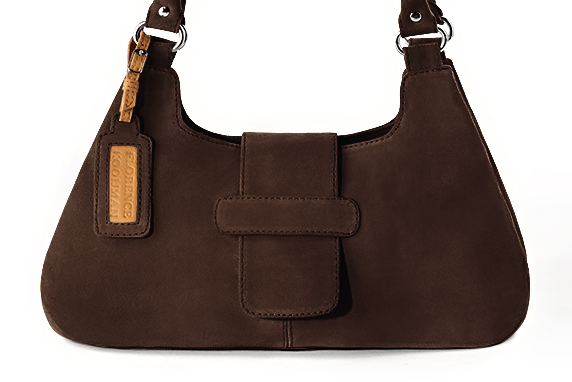 Dress handbag in dark brown leather - Profile view